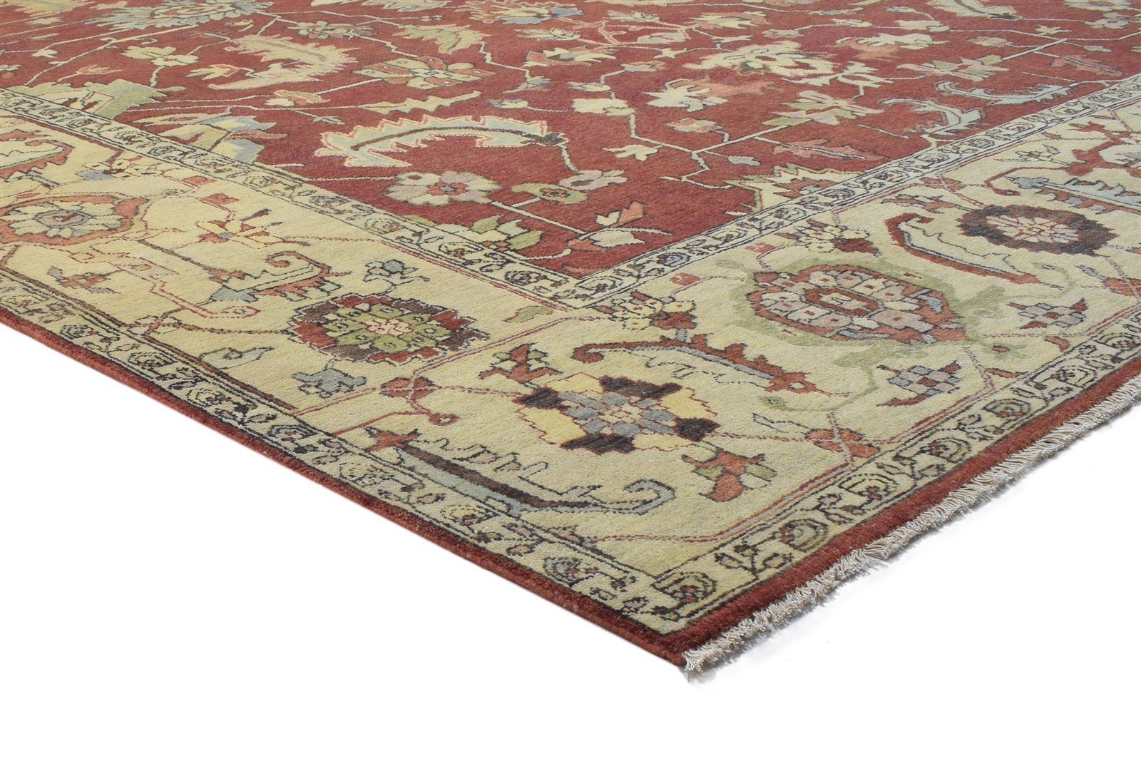 Wool Red Rug 10' X 13' Persian Hand Knotted Mughal Oriental Extra Large Carpet 7864222089365