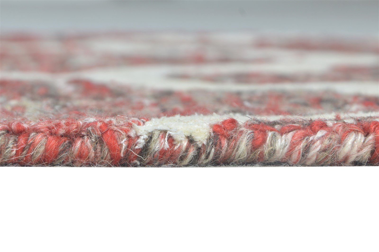 Wool Red Rug 2' X 3' Modern Hand Tufted Moroccan Scroll Tile Small Carpet 7865076351125