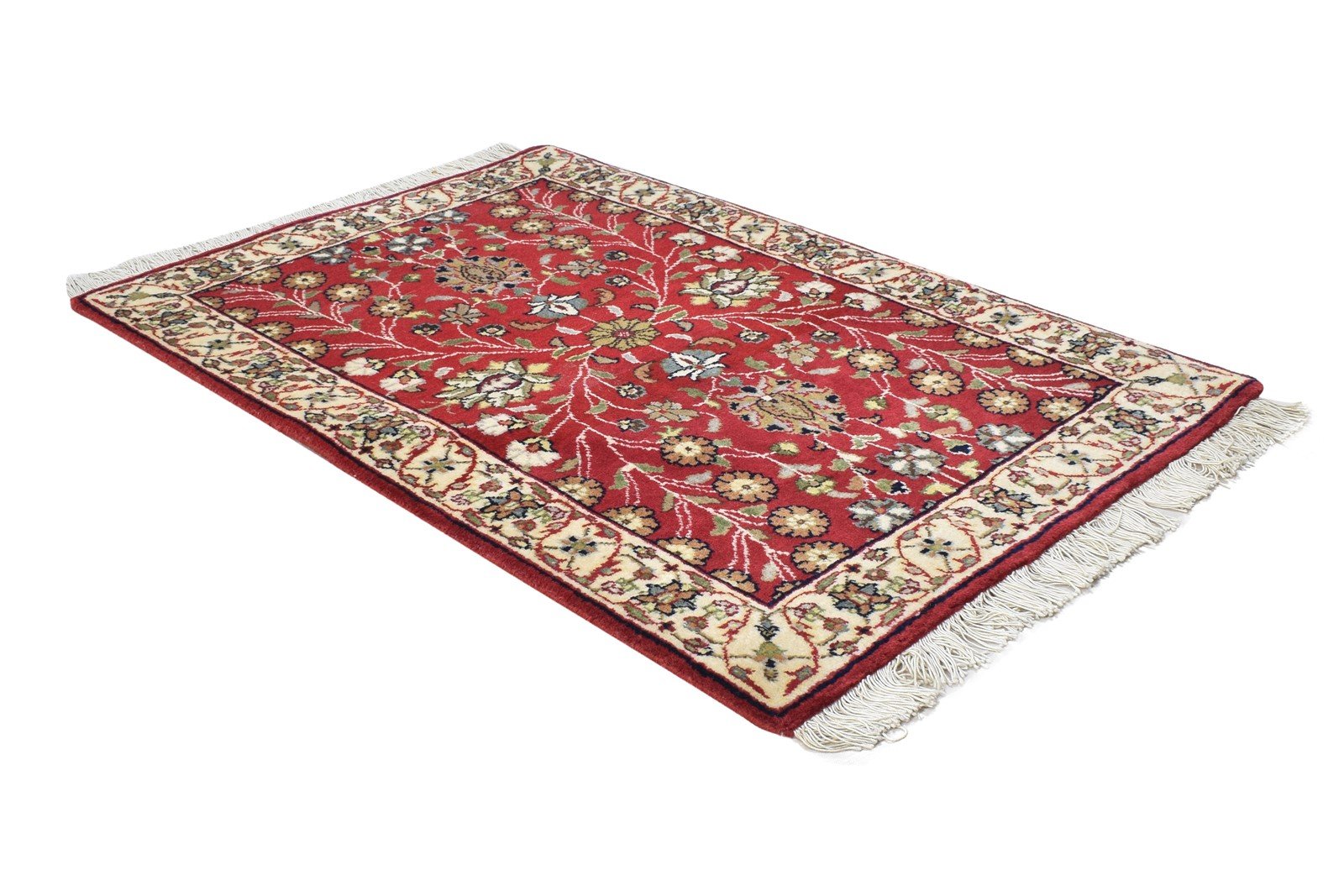 Wool Red Rug 2' X 3' Persian Hand Knotted Agra Oriental Small Carpet 7864170709141