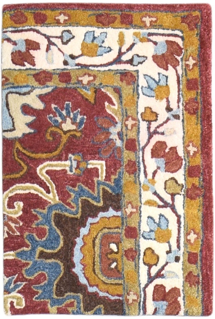 Wool Red Rug 2' X 3' Persian Hand Tufted Oushak Oriental Small Carpet 7865179701397