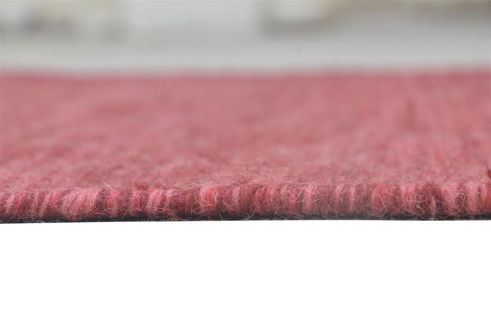 Wool Red Rug 3' X 5' Modern Dhurrie Scandinavian Solid Small Carpet 7864181391509
