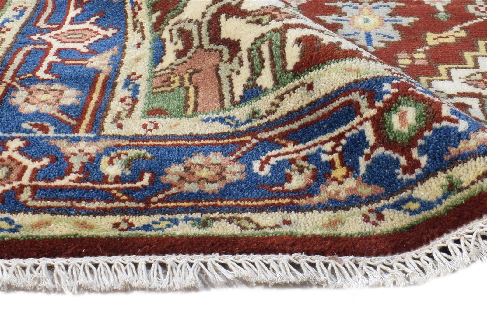 Britteny Wool Red Rug 3' X 5' Persien Hand Knotted Heriz-Indian Oriental 7865092472981