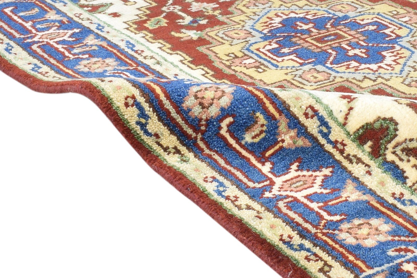 Britteny Wool Red Rug 3' X 5' Persien Hand Knotted Heriz-Indian Oriental 7865092472981