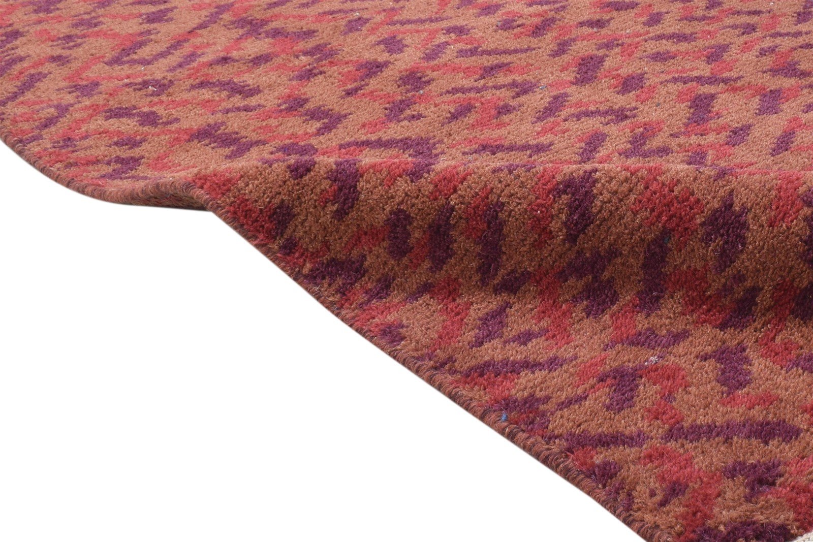 Cornelle Wool Red Rug 3' X 9' Modern Hand Knotted Bohemian Abstract Runner 7864315216021
