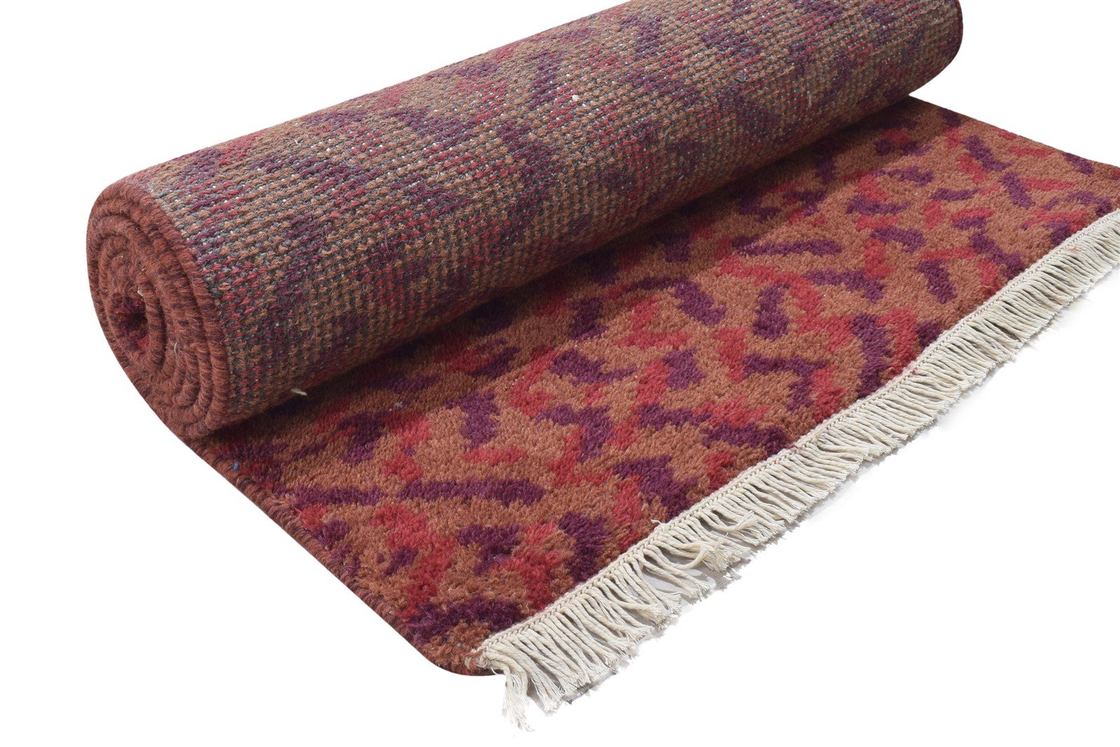 Cornelle Wool Red Rug 3' X 9' Modern Hand Knotted Bohemian Abstract Runner 7864315216021