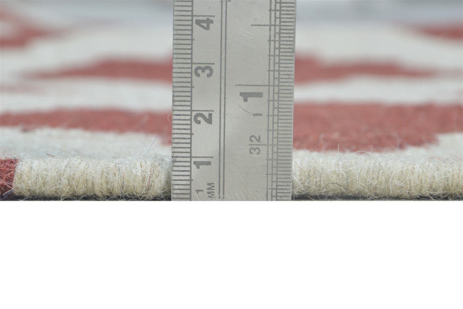 Wool Red Rug 4' X 6' Modern Dhurrie Moroccan Trellis Room Size Carpet 7864390287509