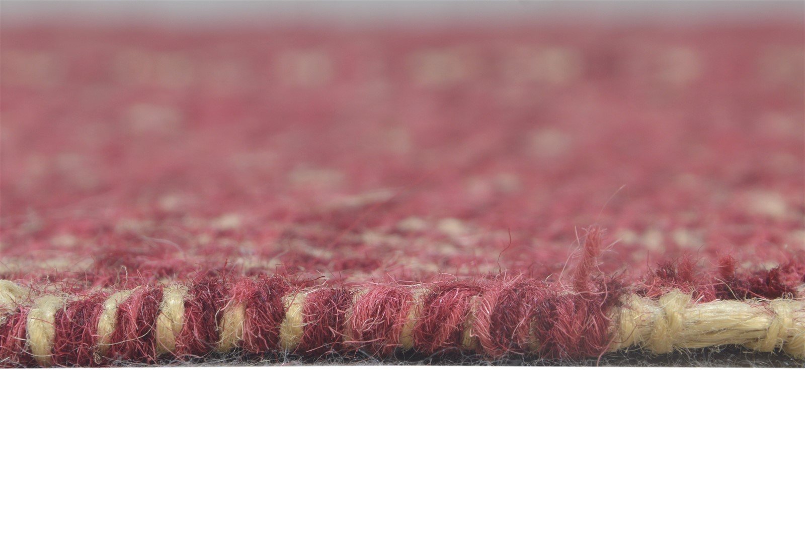 Wool Red Rug 4' X 6' Modern Dhurrie Scandinavian Diamond Room Size Carpet 7864672583829