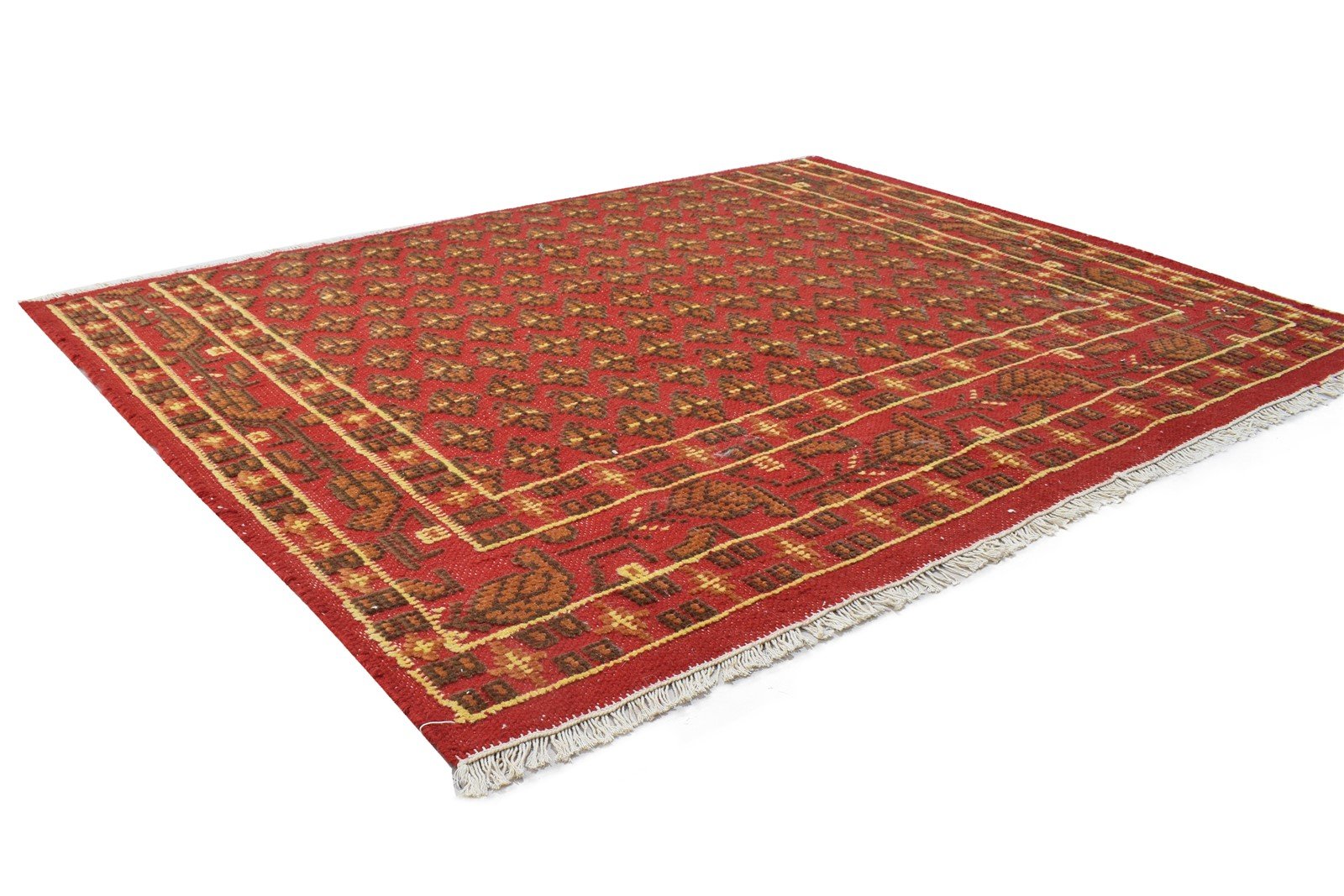 Wool Red Rug 5' X 4' Persian Hand Knotted Kashan Oriental Room Size Carpet 7864107761813