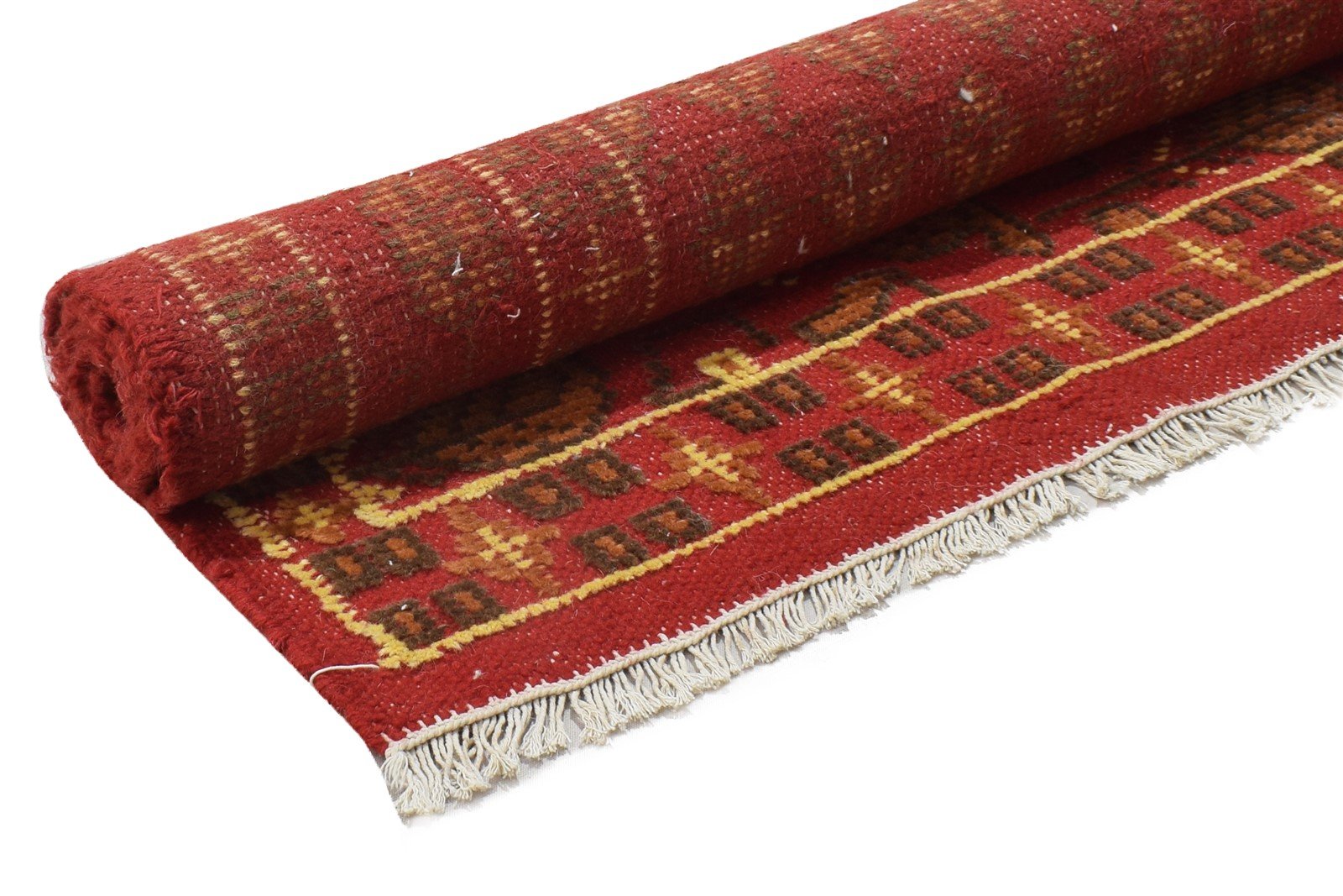 Wool Red Rug 5' X 4' Persian Hand Knotted Kashan Oriental Room Size Carpet 7864107761813