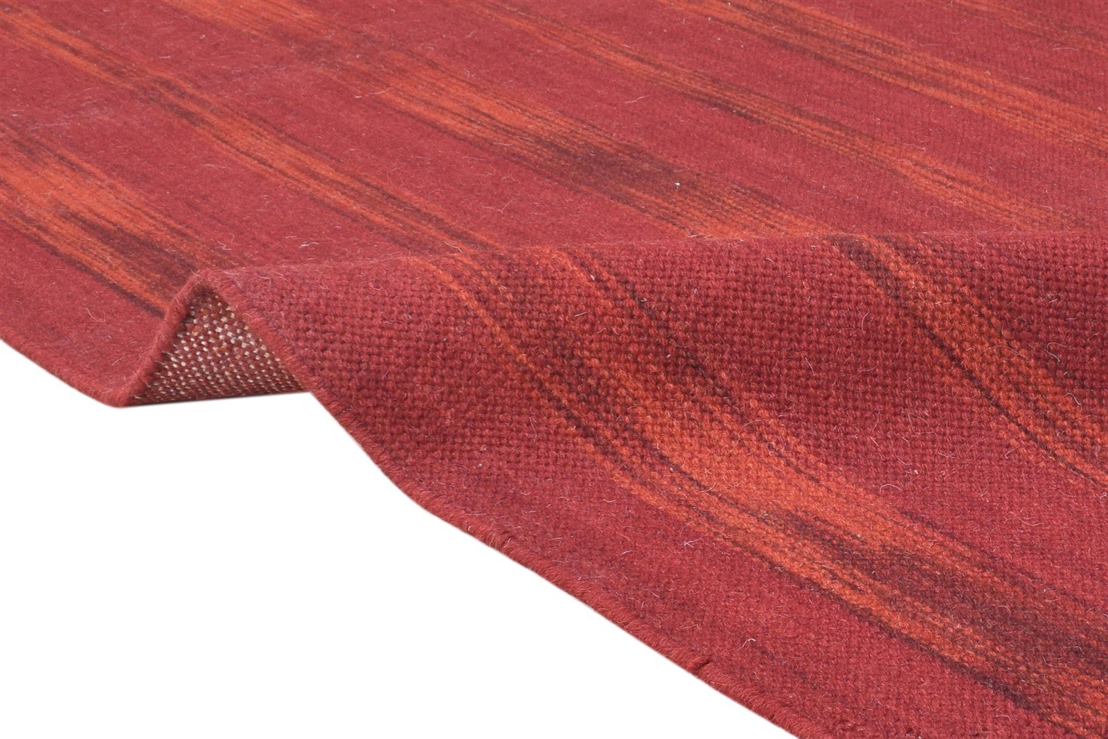 Wool Red Rug 5' X 8' Modern Dhurrie Bohemian Abstract Room Size Carpet 7865190154389