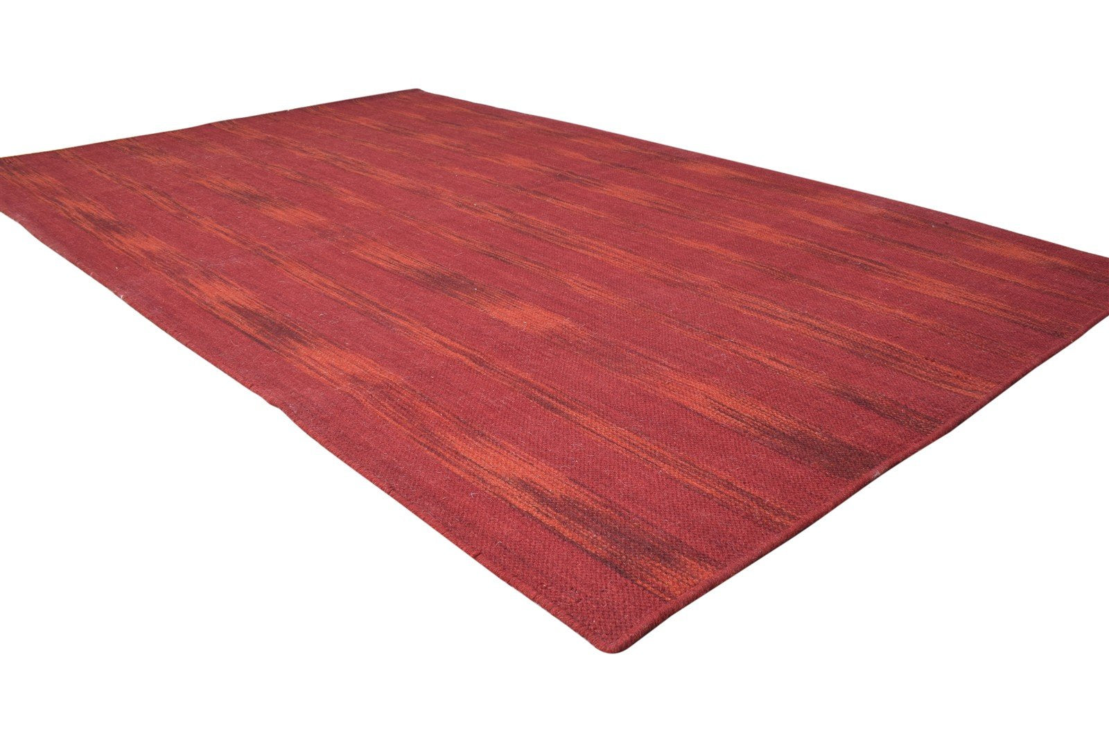 Wool Red Rug 5' X 8' Modern Dhurrie Bohemian Abstract Room Size Carpet 7865190154389