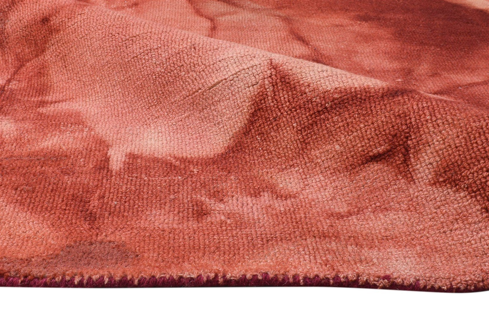 Wool Red Rug 5' X 8' Modern Hand Tufted Shibori Tie Dye Room Size Carpet 7865172295829