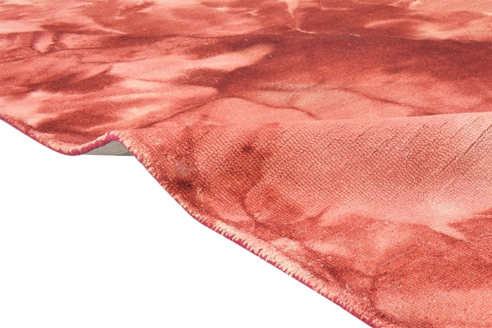 Wool Red Rug 5' X 8' Modern Hand Tufted Shibori Tie Dye Room Size Carpet 7865172295829