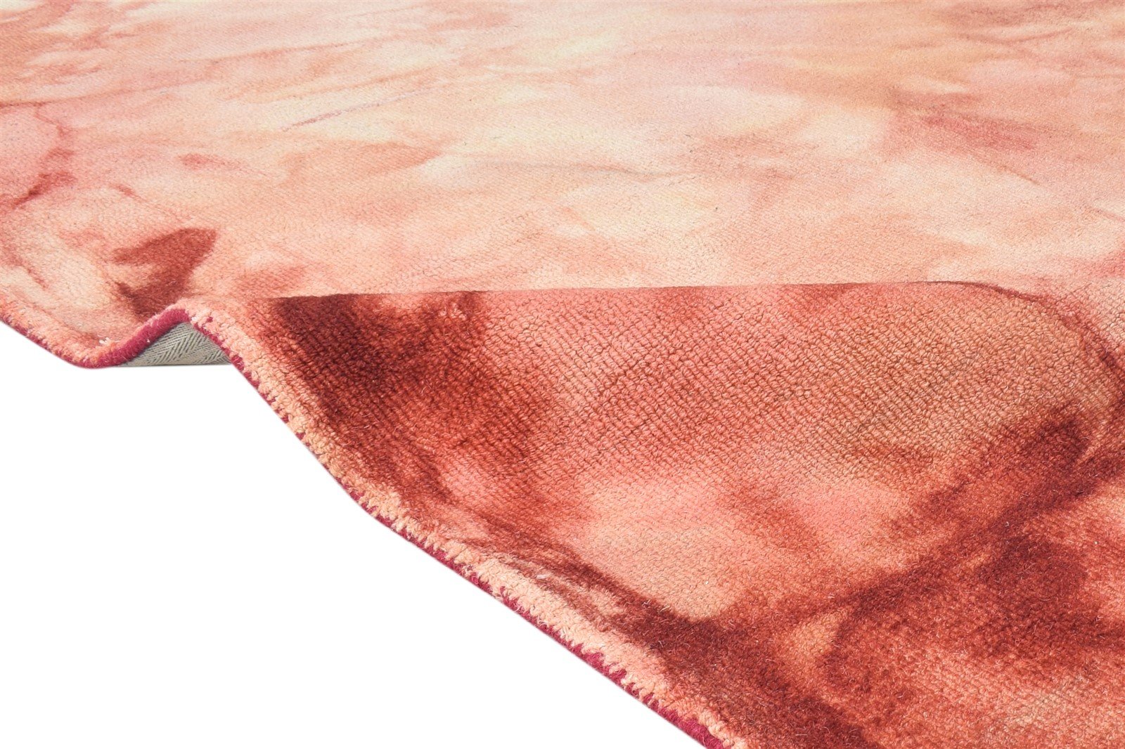 Wool Red Rug 5' X 8' Modern Hand Tufted Shibori Tie Dye Room Size Carpet 7865172983957