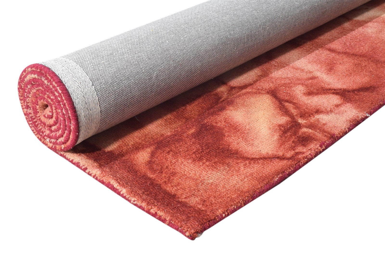 Wool Red Rug 5' X 8' Modern Hand Tufted Shibori Tie Dye Room Size Carpet 7865172983957