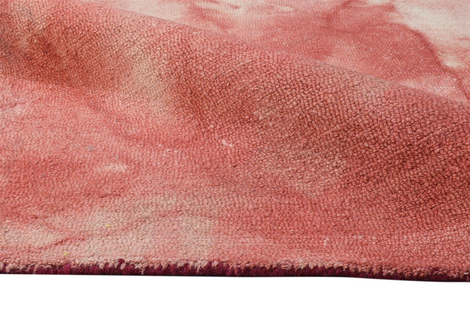Wool Red Rug 5' X 8' Modern Hand Tufted Shibori Tie Dye Room Size Carpet 7865173541013