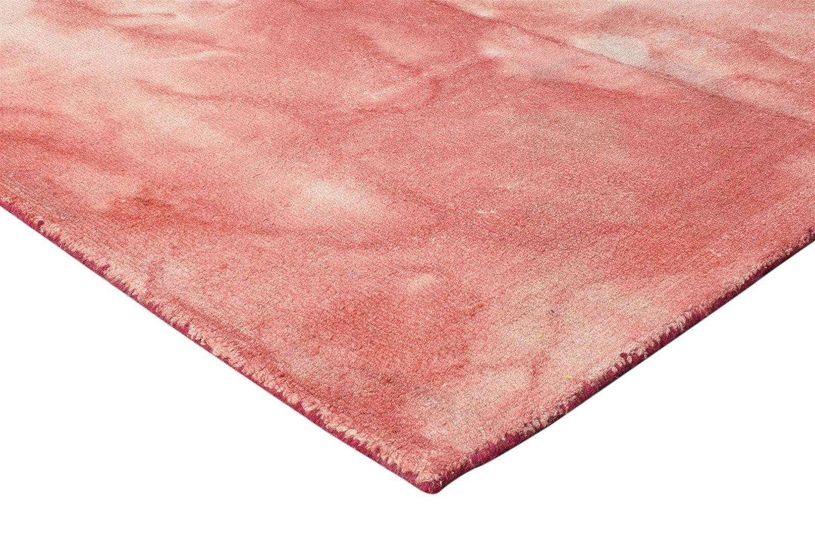 Wool Red Rug 5' X 8' Modern Hand Tufted Shibori Tie Dye Room Size Carpet 7865173541013