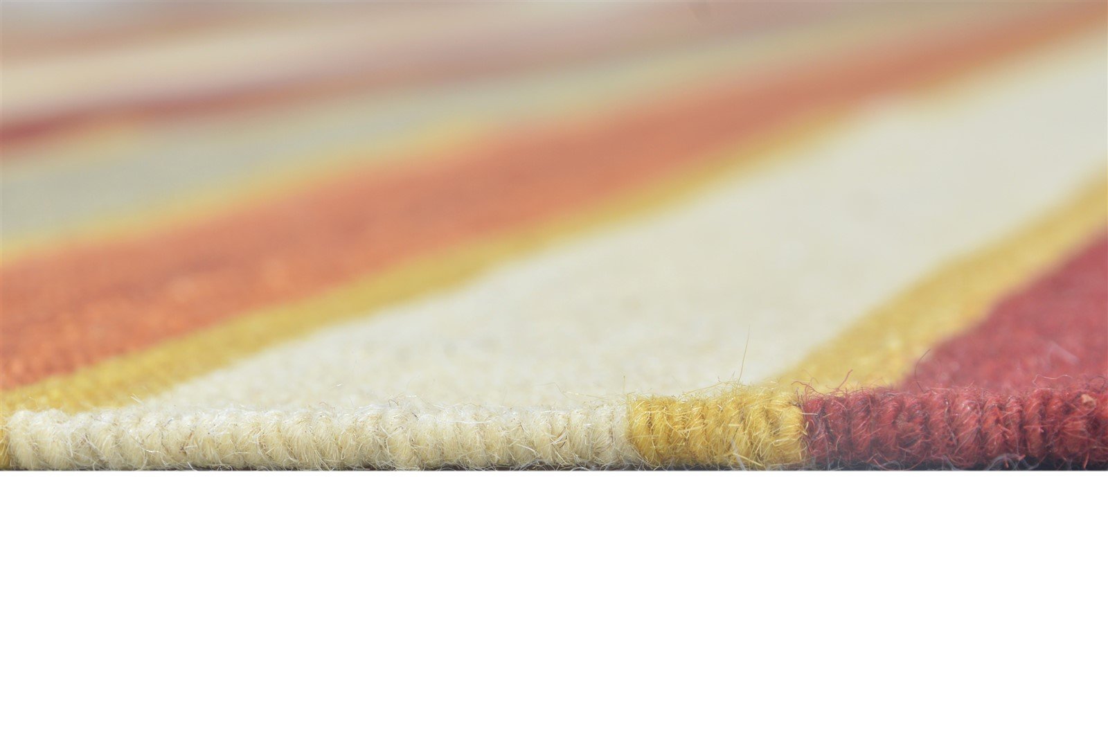 Wool Red Rug 8' X 10' Modern Dhurrie Bohemian Striped Large Carpet 7864395235477