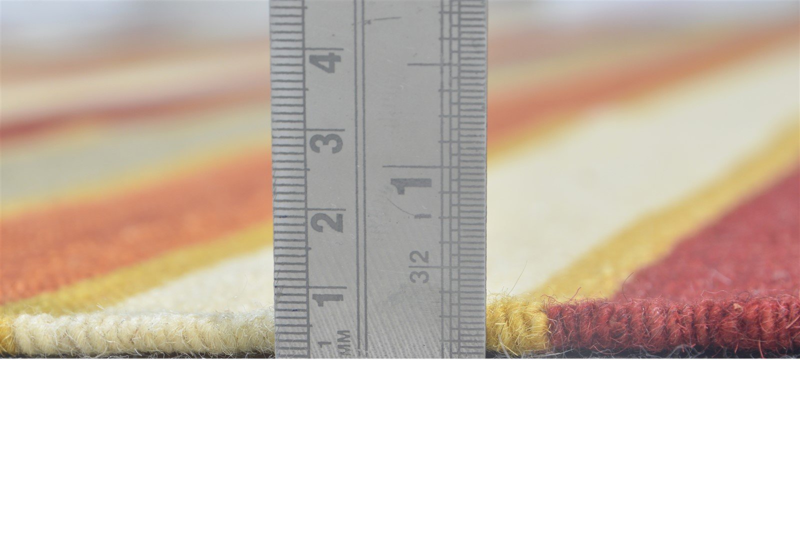 Wool Red Rug 8' X 10' Modern Dhurrie Bohemian Striped Large Carpet 7864395235477