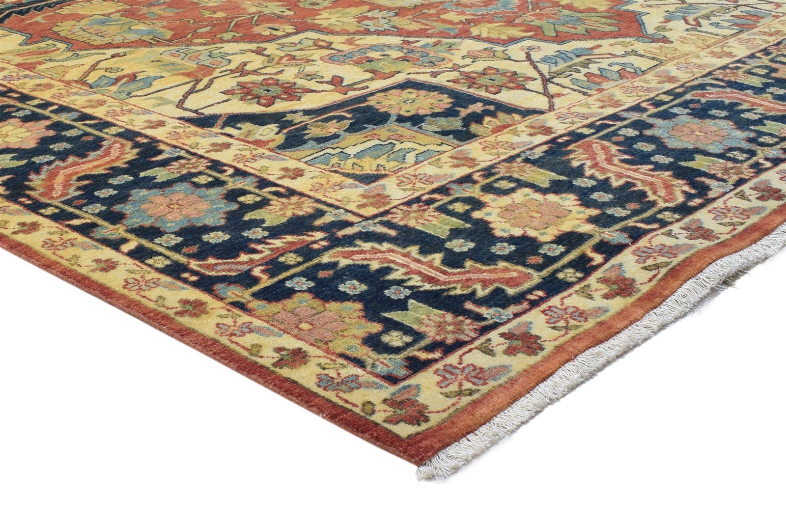 Wool Red Rug 8' X 12' Persian Hand Knotted Serapi Oriental Large Carpet 7864202461333