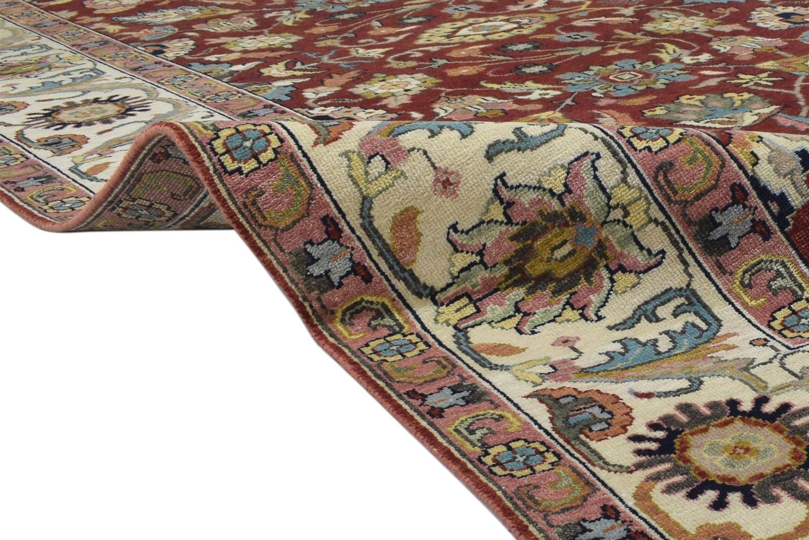 Wool Red Rug 9' X 12' Persian Hand Knotted Kashan Oriental Large Carpet 7864194597013