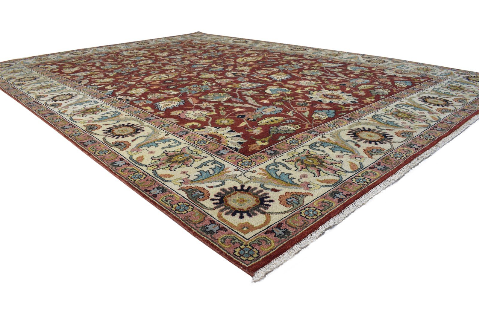 Wool Red Rug 9' X 12' Persian Hand Knotted Kashan Oriental Large Carpet 7864194597013