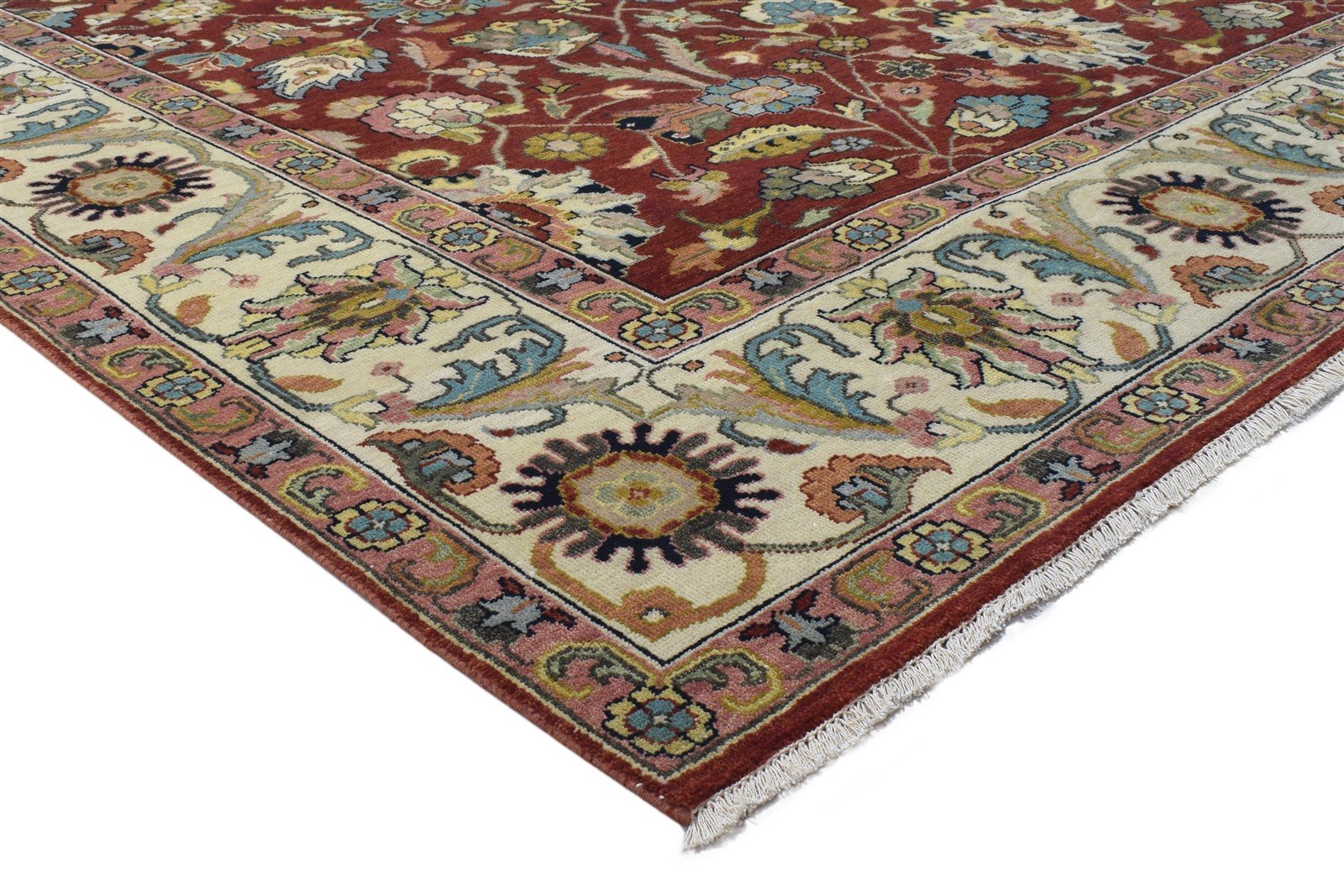 Wool Red Rug 9' X 12' Persian Hand Knotted Kashan Oriental Large Carpet 7864194597013