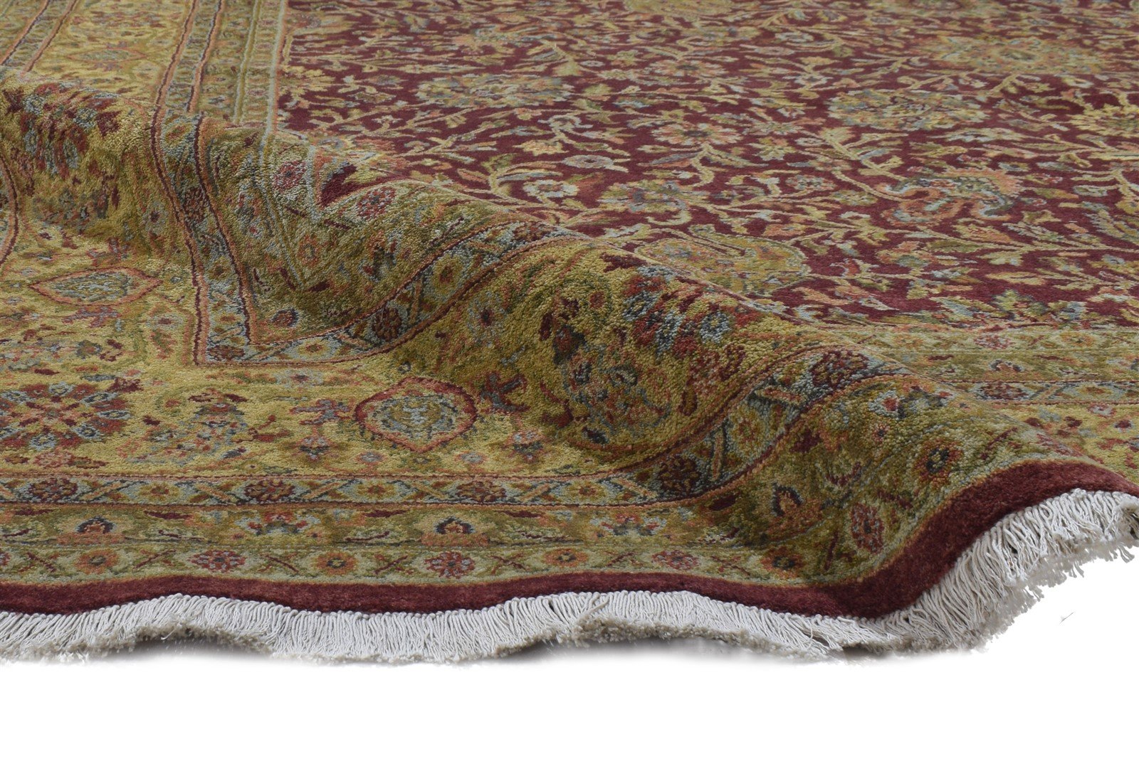 Wool Red Rug 9' X 12' Persian Hand Knotted Kashan Oriental Large Carpet 7864173199509
