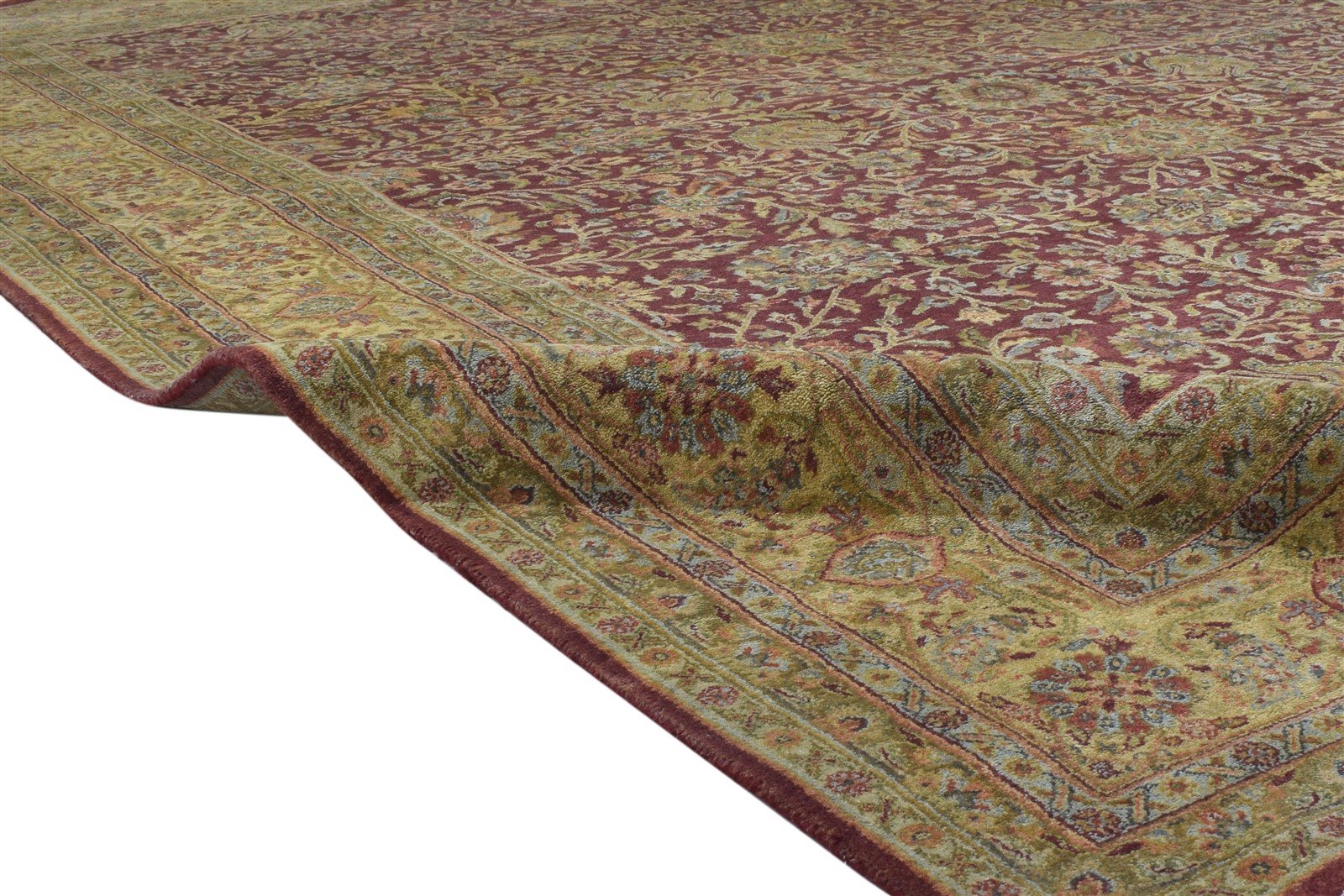 Wool Red Rug 9' X 12' Persian Hand Knotted Kashan Oriental Large Carpet 7864173199509