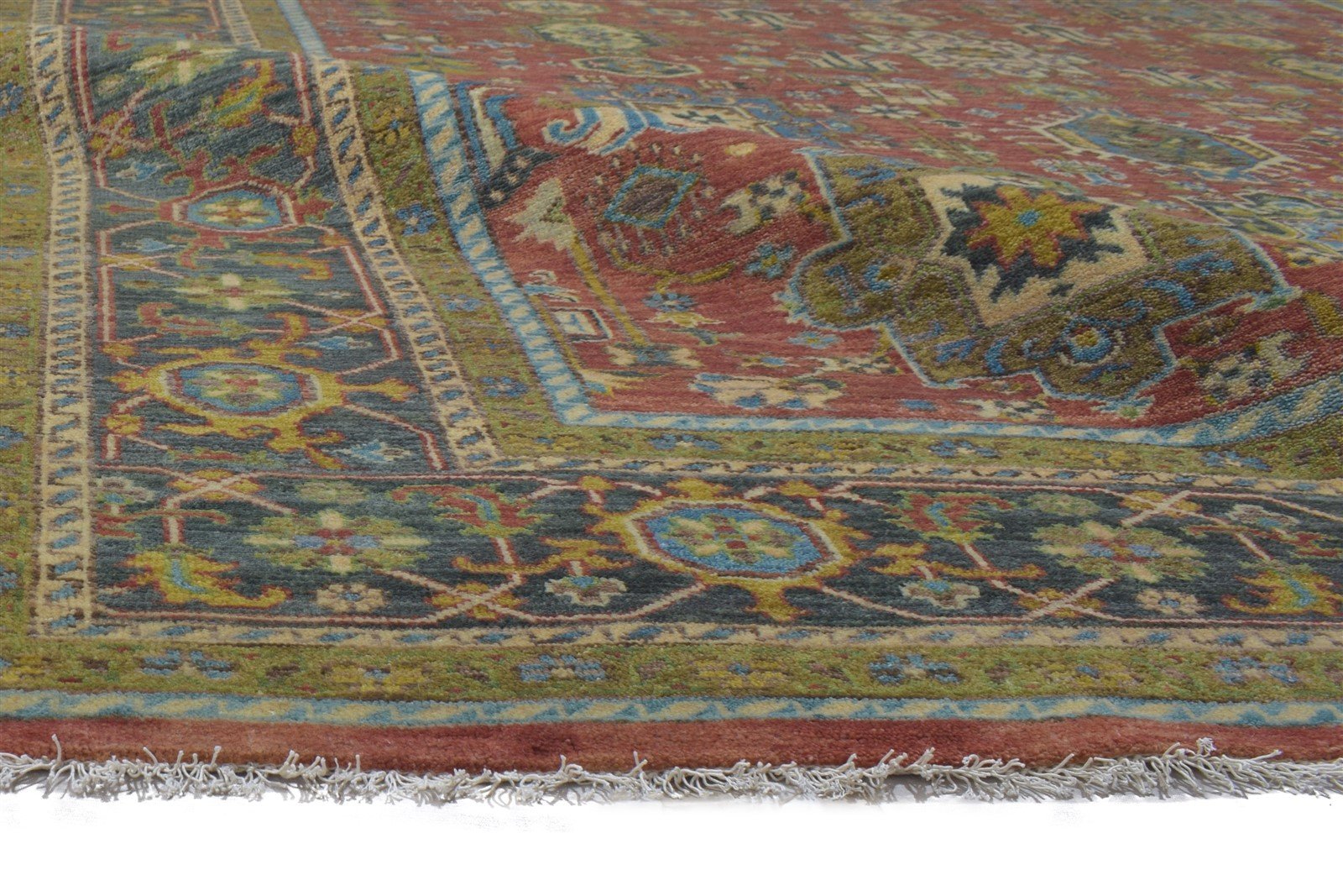 Wool Red Rug 9' X 12' Persian Hand Knotted Mughal Oriental Large Carpet 7864203247765