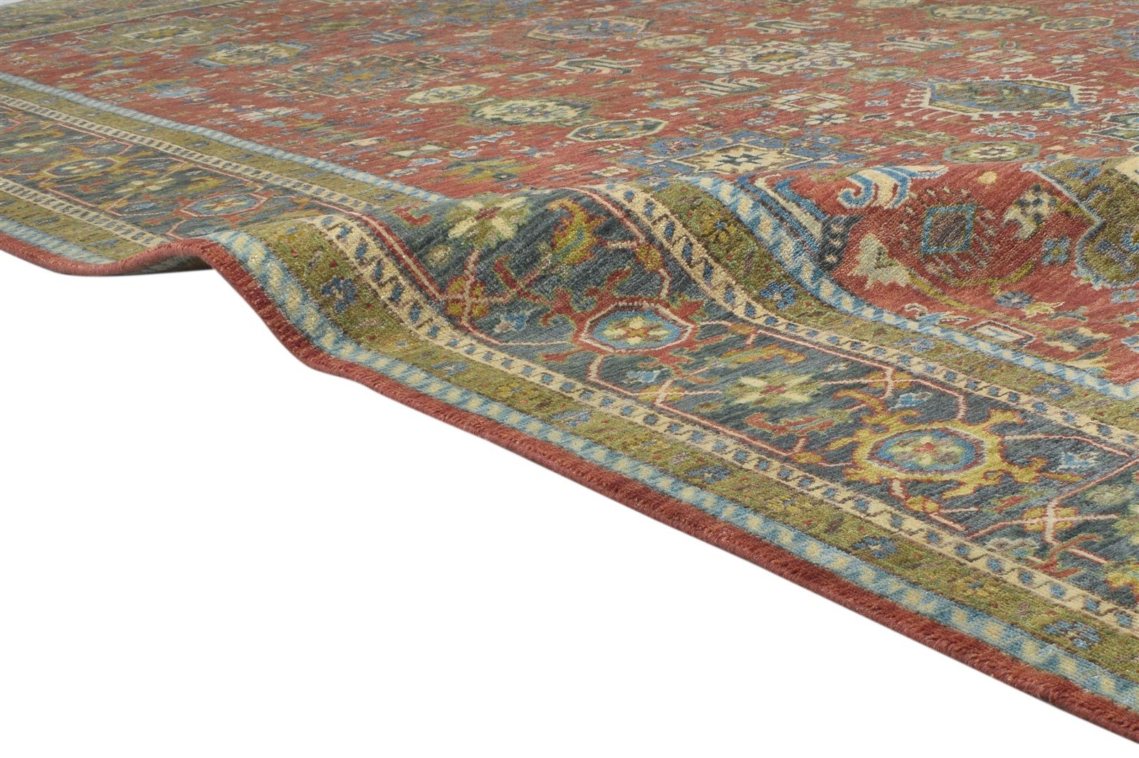 Wool Red Rug 9' X 12' Persian Hand Knotted Mughal Oriental Large Carpet 7864203247765