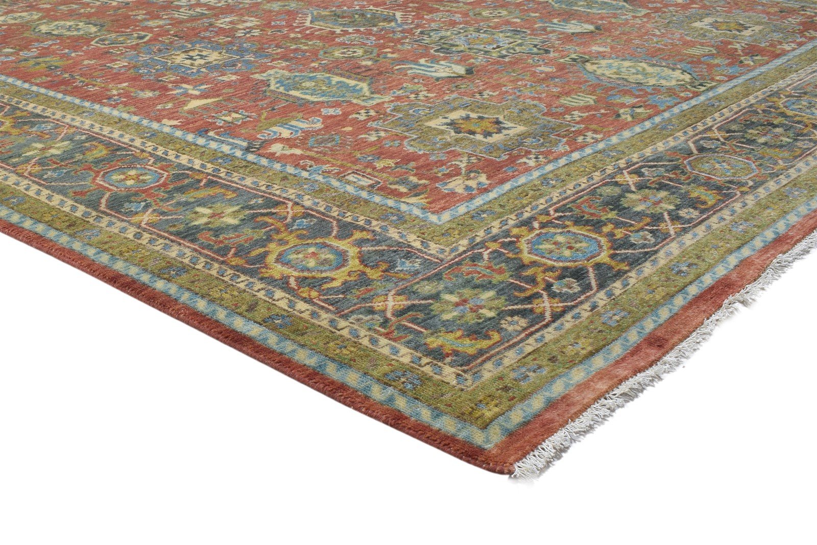 Wool Red Rug 9' X 12' Persian Hand Knotted Mughal Oriental Large Carpet 7864203247765