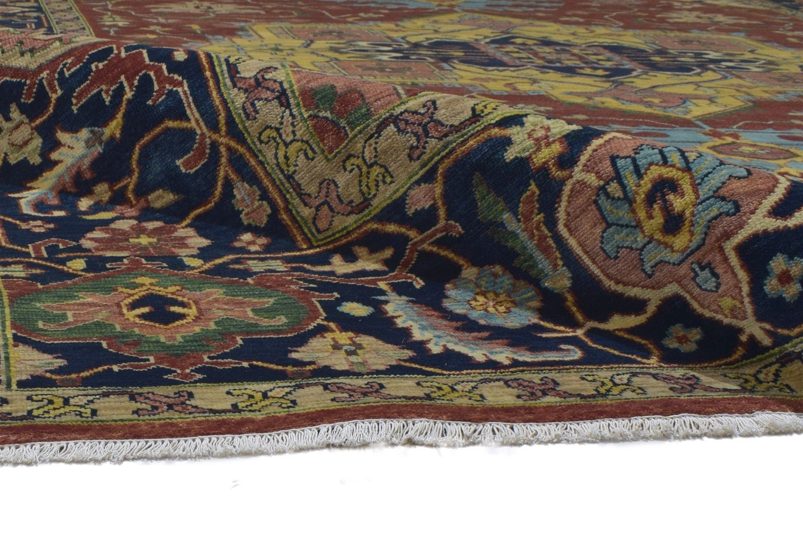 Wool Red Rug 9' X 12' Persian Hand Knotted Serapi Oriental Large Carpet 7864201117845