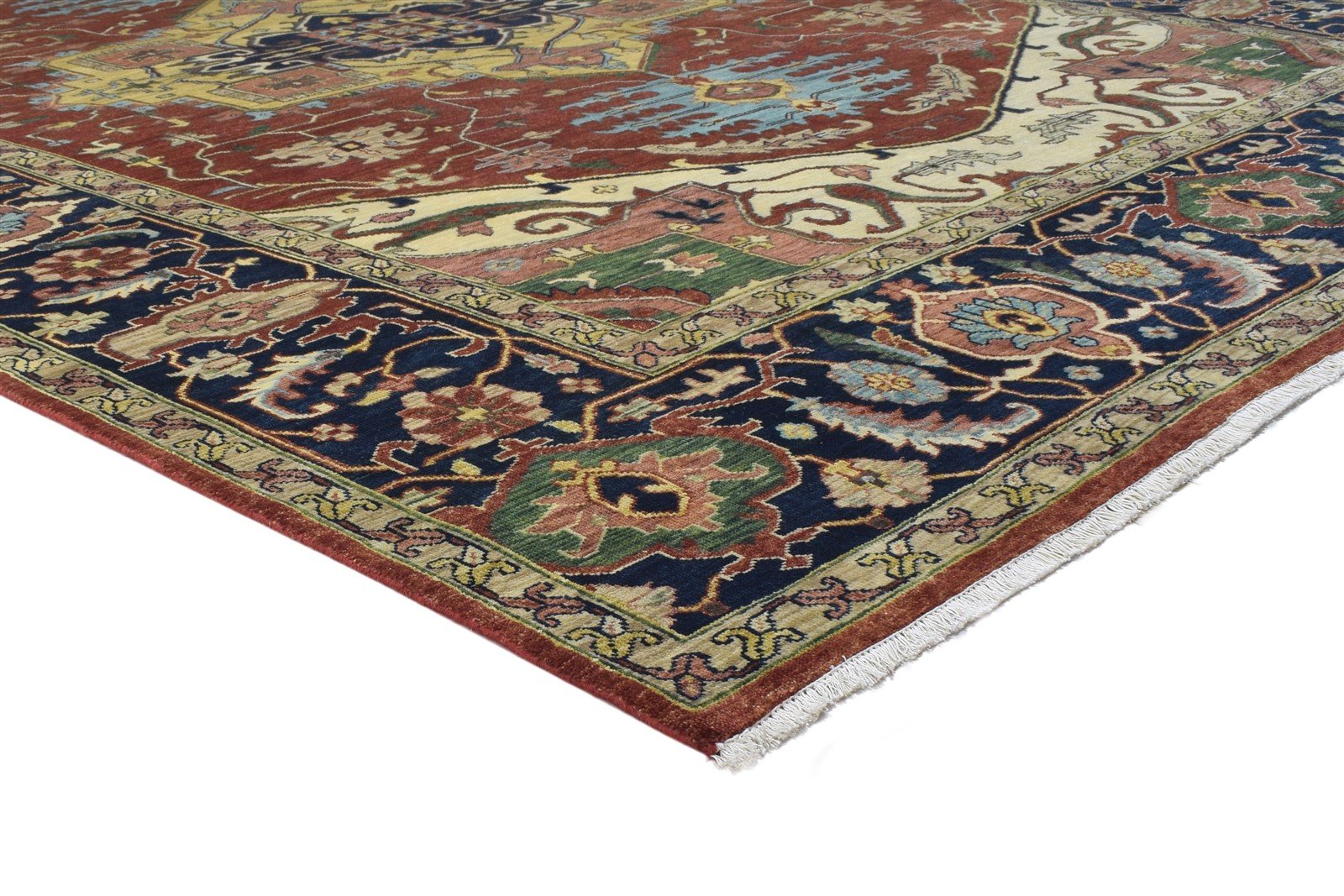 Wool Red Rug 9' X 12' Persian Hand Knotted Serapi Oriental Large Carpet 7864201117845