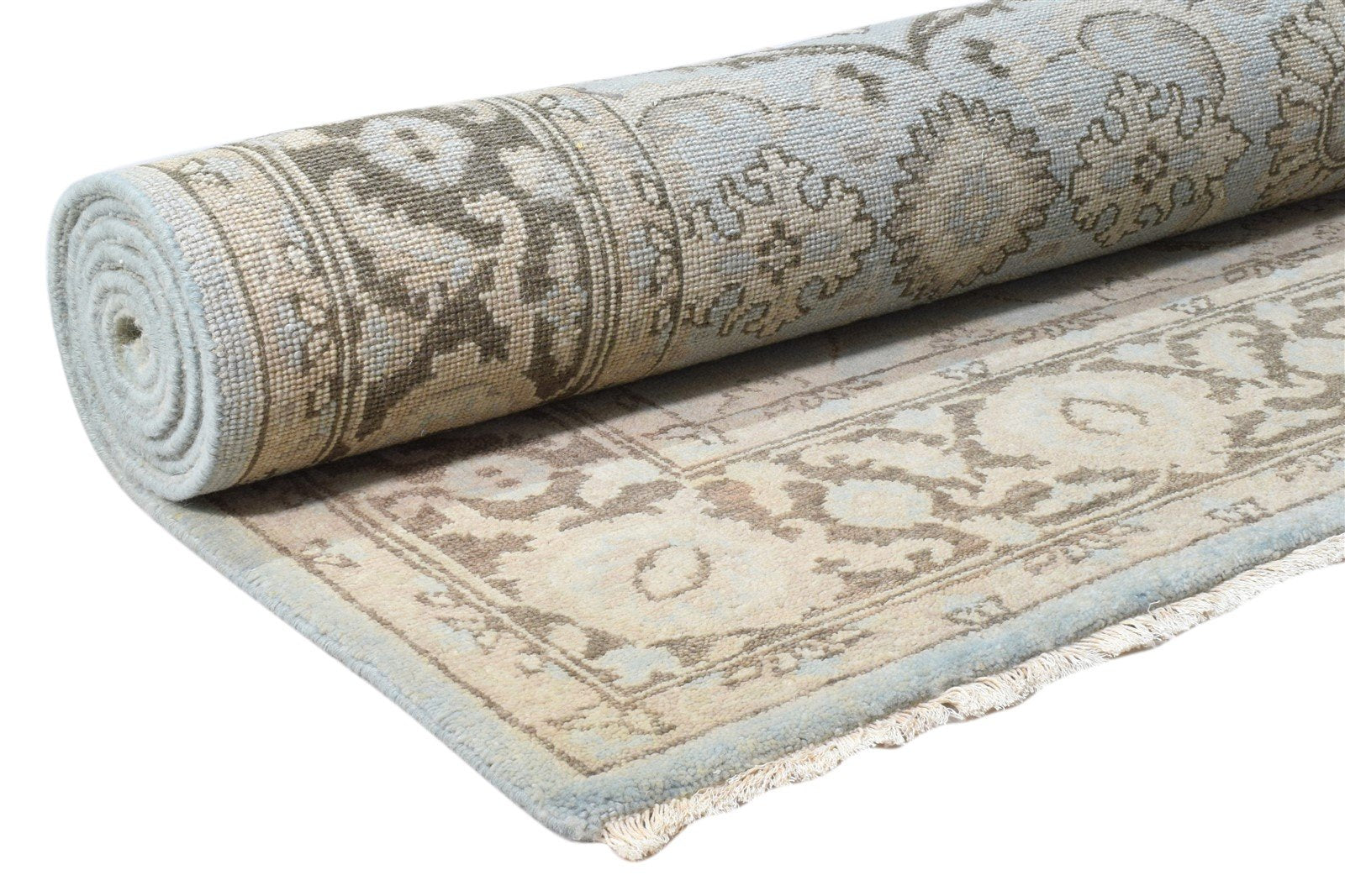 Wool Rug Blue Persian Hand Knotted Kashan Oriental Room Size Carpet 7860677116053