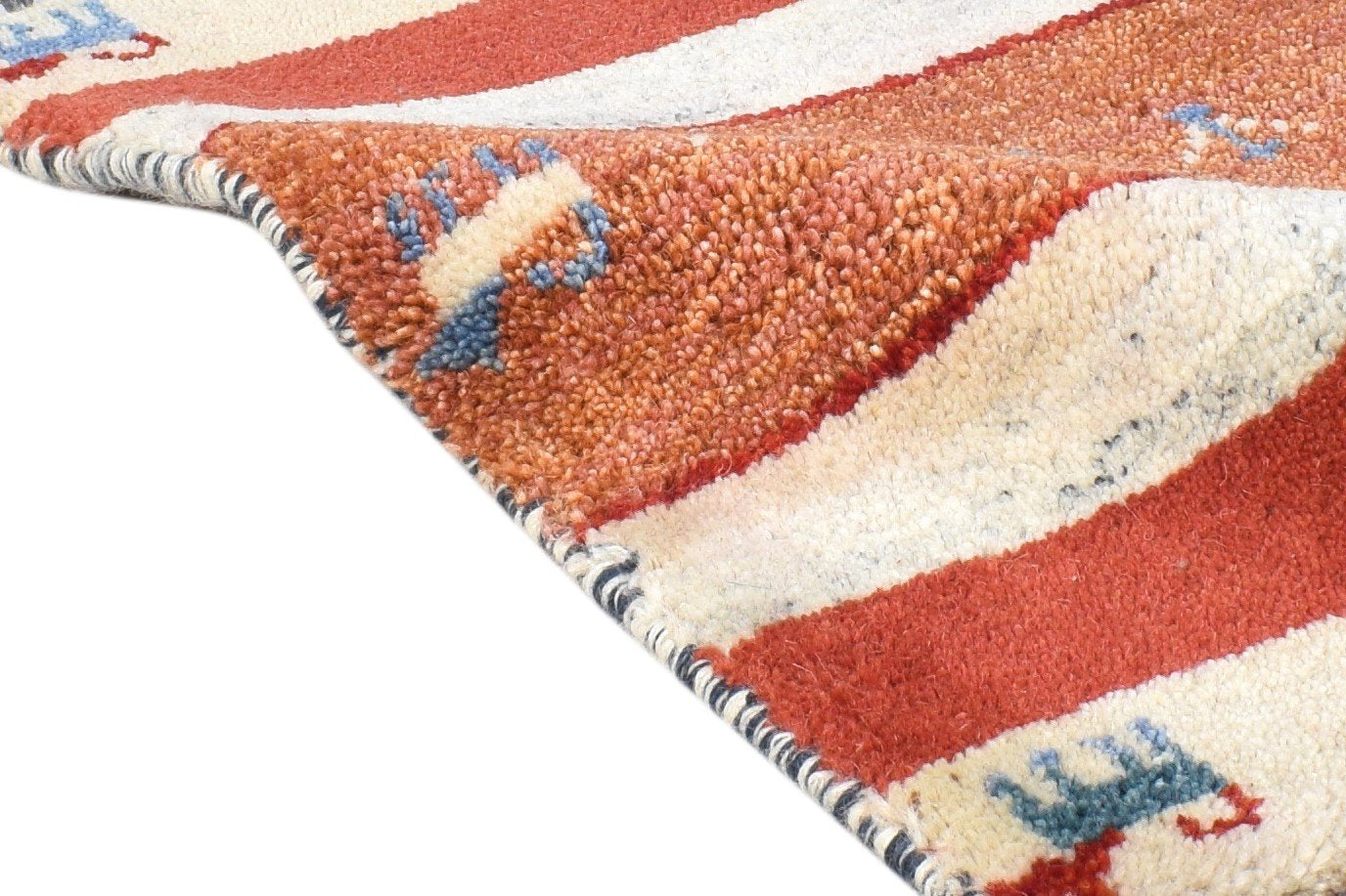 Wool Rust Rug 1' X 2' Southwestern Hand Knotted American Tribal Small Carpet 7865091260565