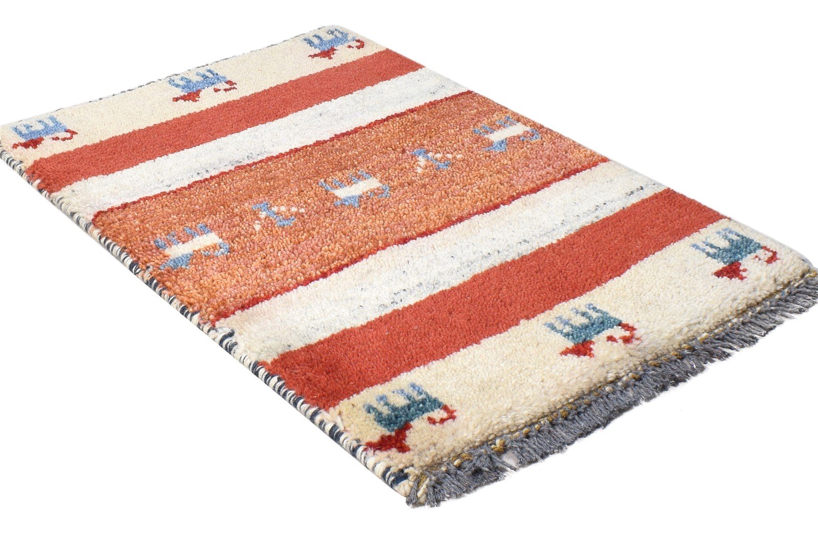 Wool Rust Rug 1' X 2' Southwestern Hand Knotted American Tribal Small Carpet 7865091260565