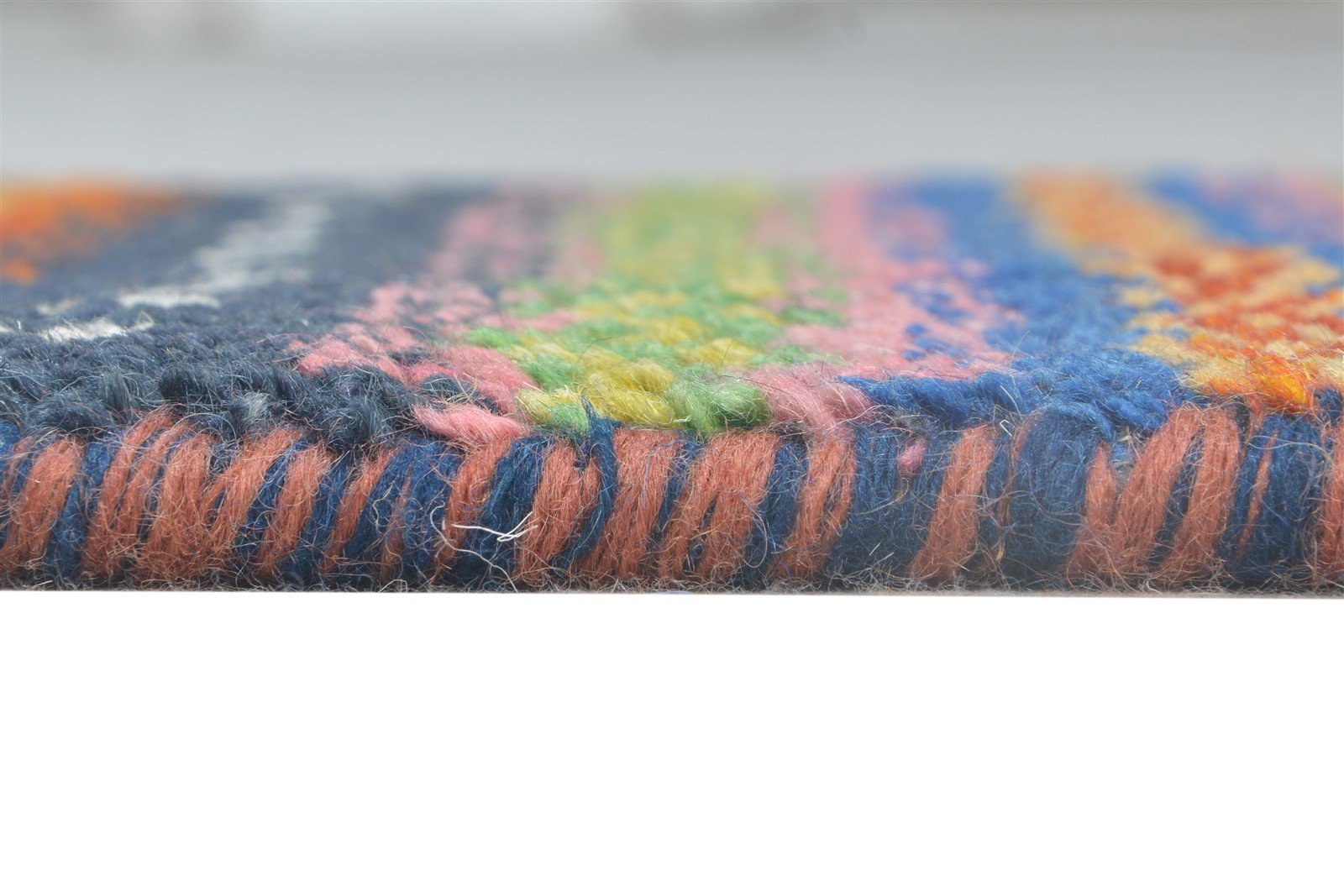 Wool Rust Rug 1' X 2' Southwestern Hand Knotted Gabbeh Striped Small Carpet 7865090834581