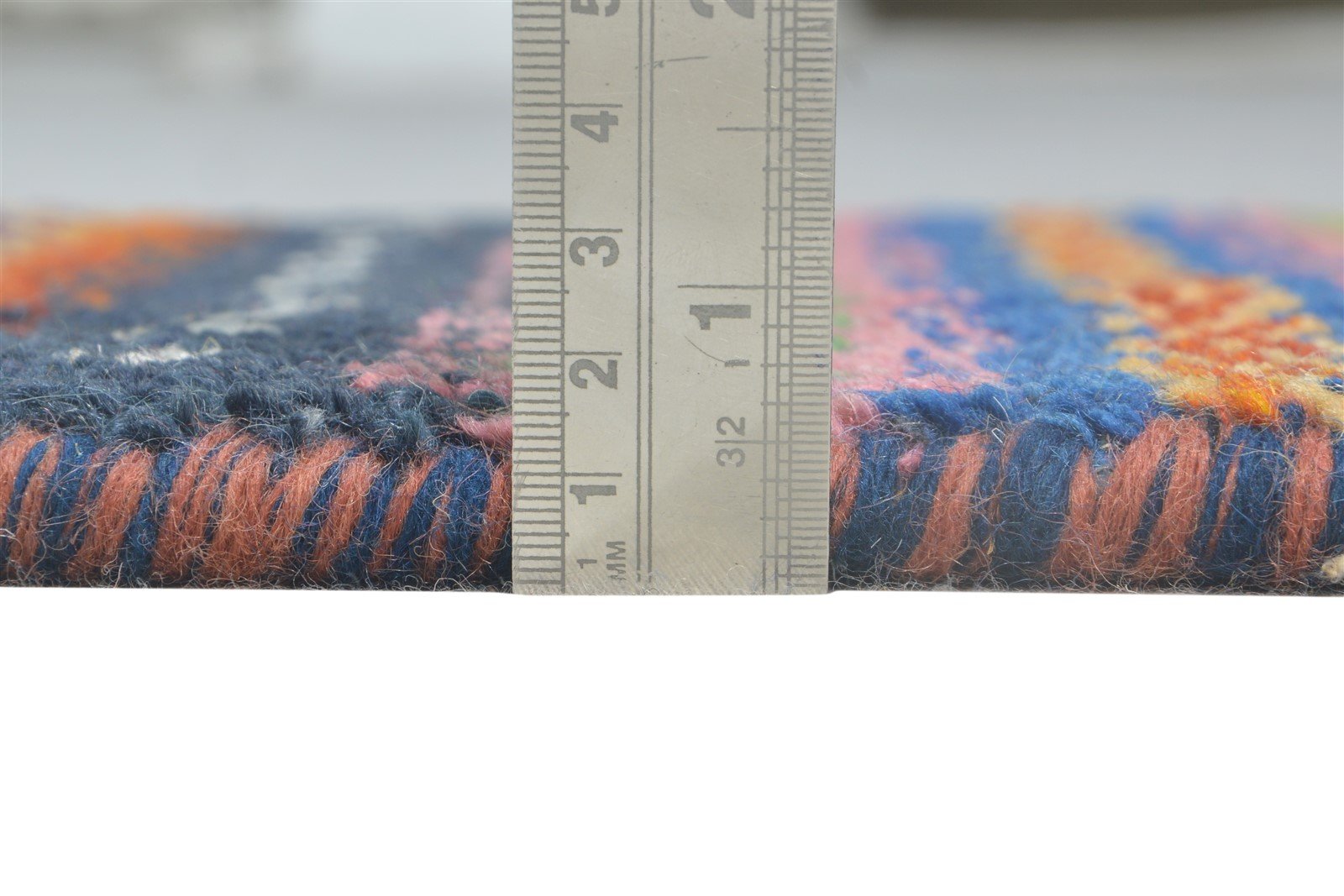 Wool Rust Rug 1' X 2' Southwestern Hand Knotted Gabbeh Striped Small Carpet 7865090834581