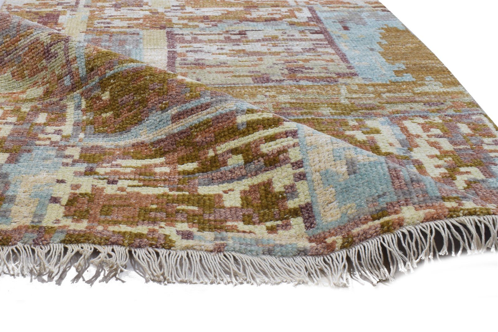 Wool Rust Rug 2'6 X 10' Modern Hand Knotted Bohemian Abstract Small Runner 7864315379861