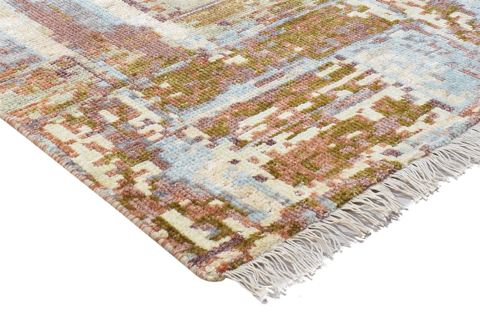Wool Rust Rug 2'6 X 10' Modern Hand Knotted Bohemian Abstract Small Runner 7864315379861