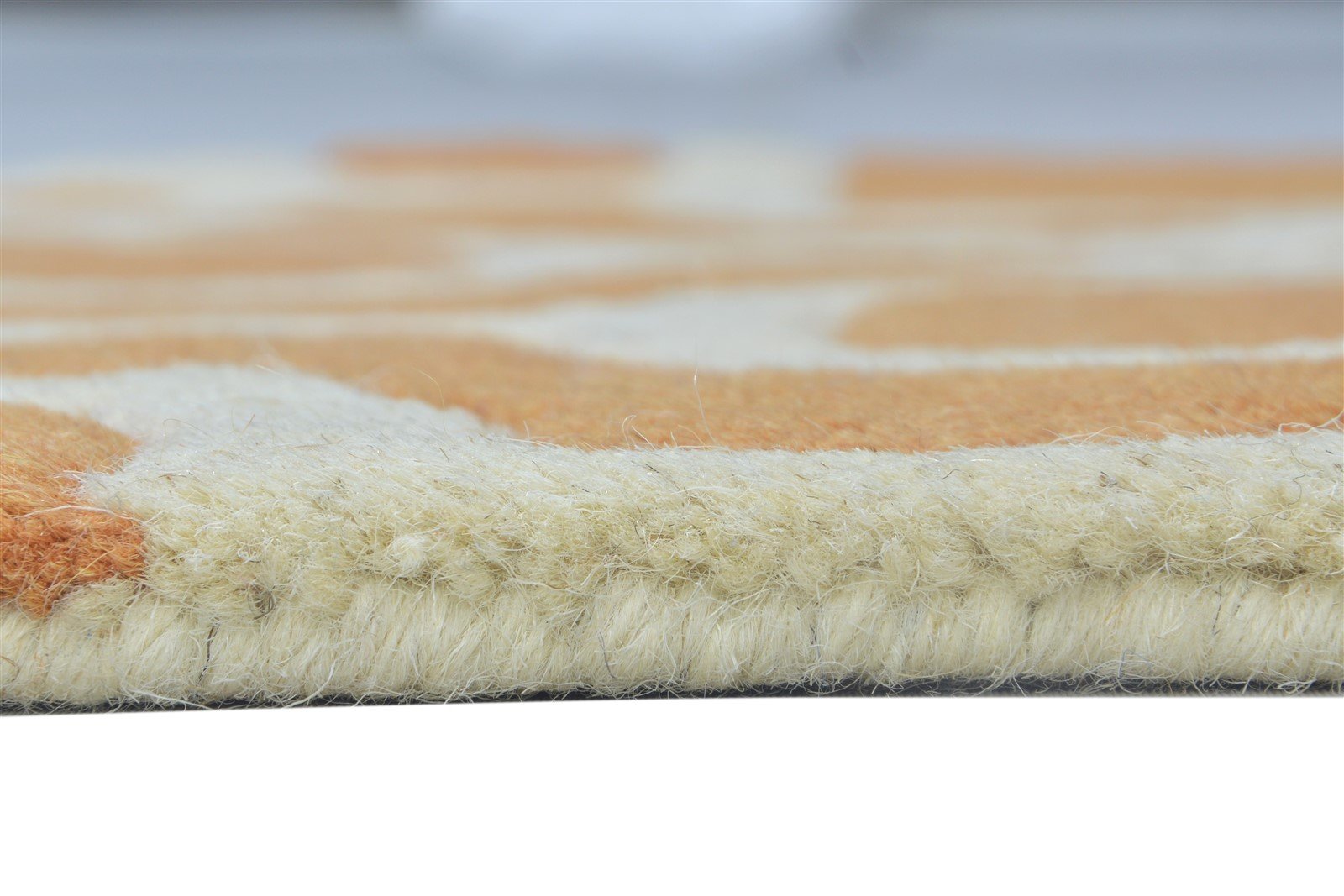 Wool Rust Rug 2' X 2' Modern Hand Tufted Moroccan Geometric Small Carpet 7864125358229