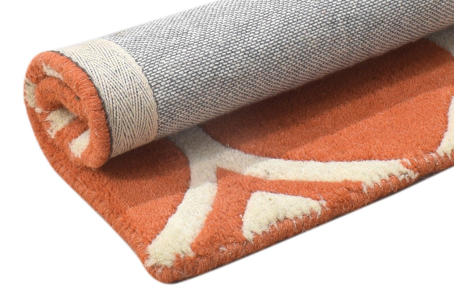 Wool Rust Rug 2' X 2' Modern Hand Tufted Moroccan Trellis Small Carpet 7864127291541