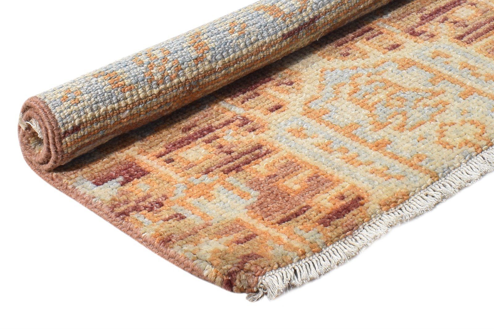 Wool Rust Rug 2' X 2' Persian Hand Knotted Kazak Oriental Small Carpet 7865152209045