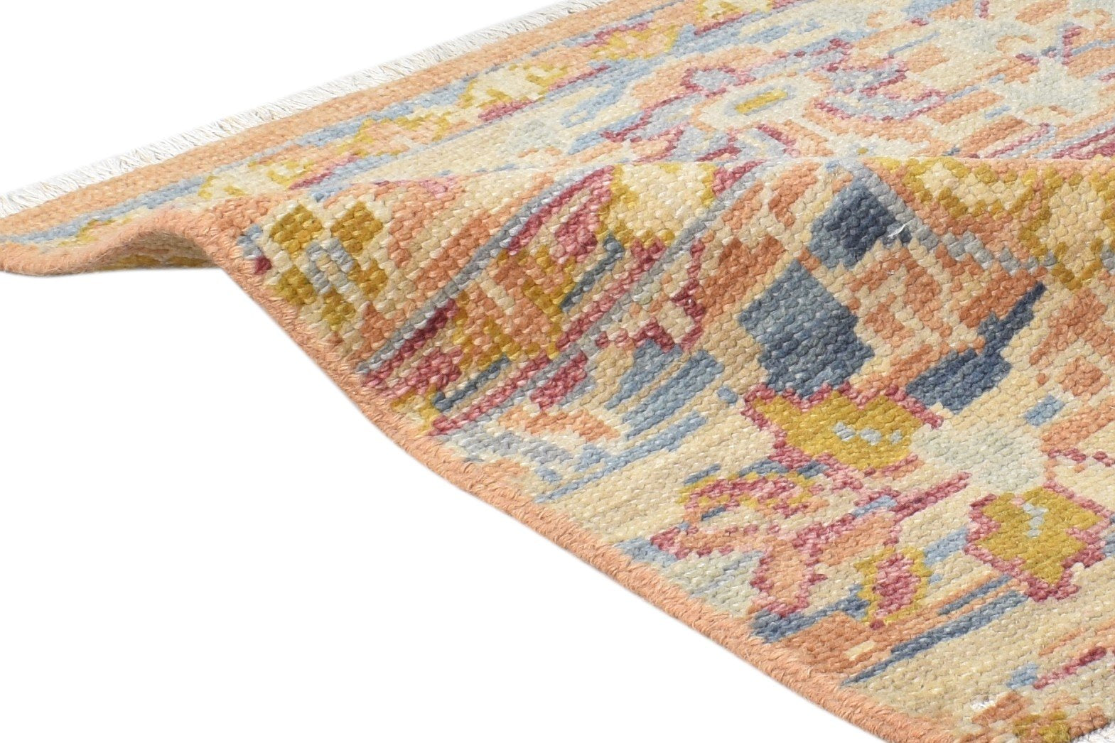 Wool Rust Rug 2' X 2' Persian Hand Knotted Oushak Oriental Small Carpet 7865151291541