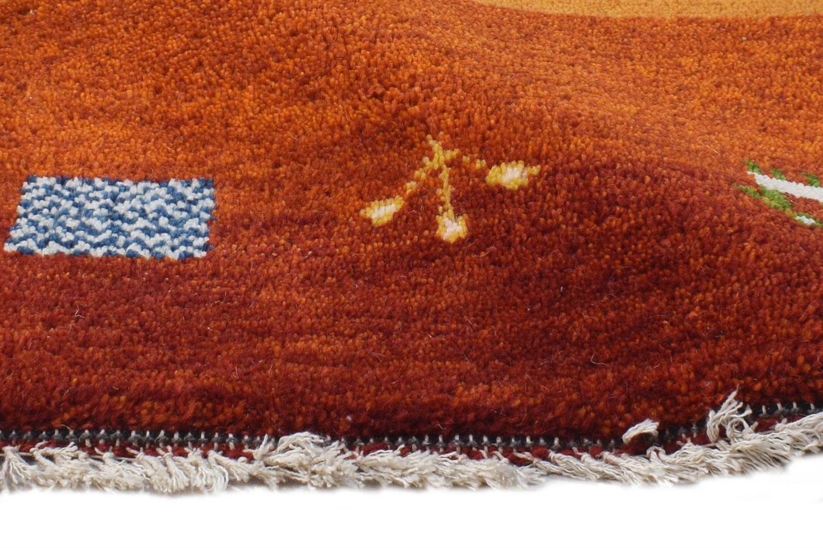 Wool Rust Rug 2' X 2' Southwestern Hand Knotted Gabbeh Tribal Small Carpet 7865102106773