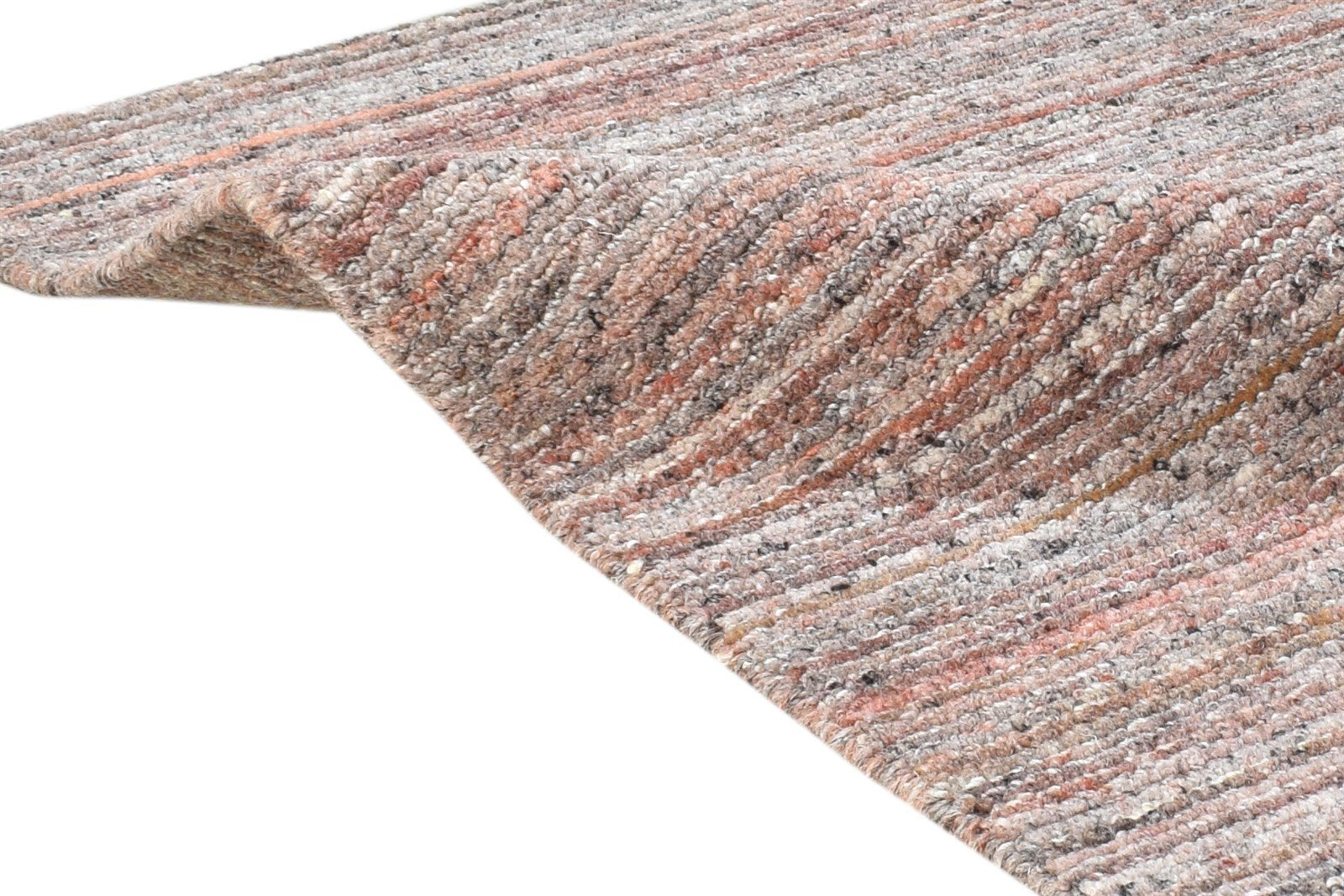 Wool Rust Rug 2' X 3' Modern Handloom Scandinavian Striped Small Carpet 7865134317717