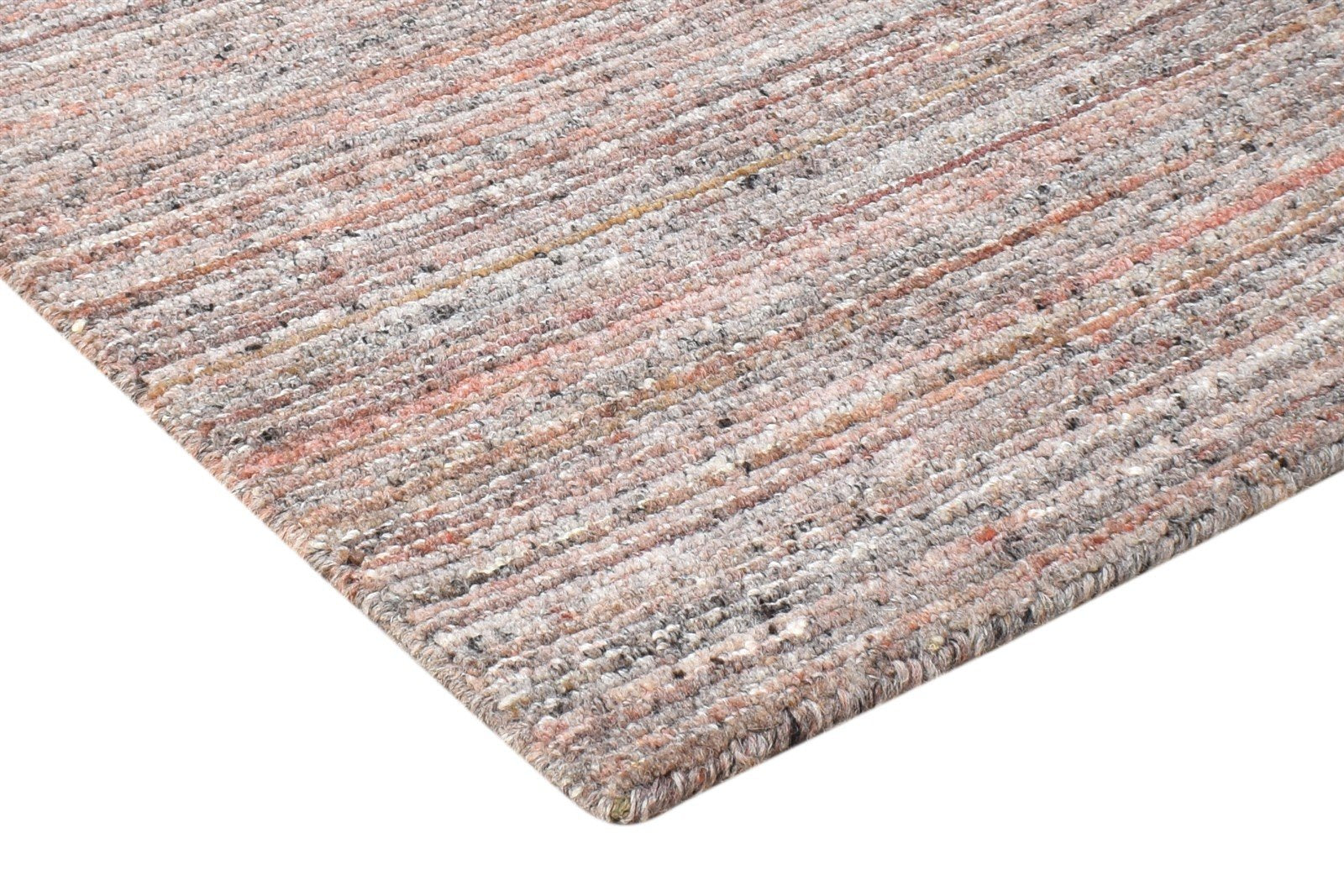 Wool Rust Rug 2' X 3' Modern Handloom Scandinavian Striped Small Carpet 7865134317717