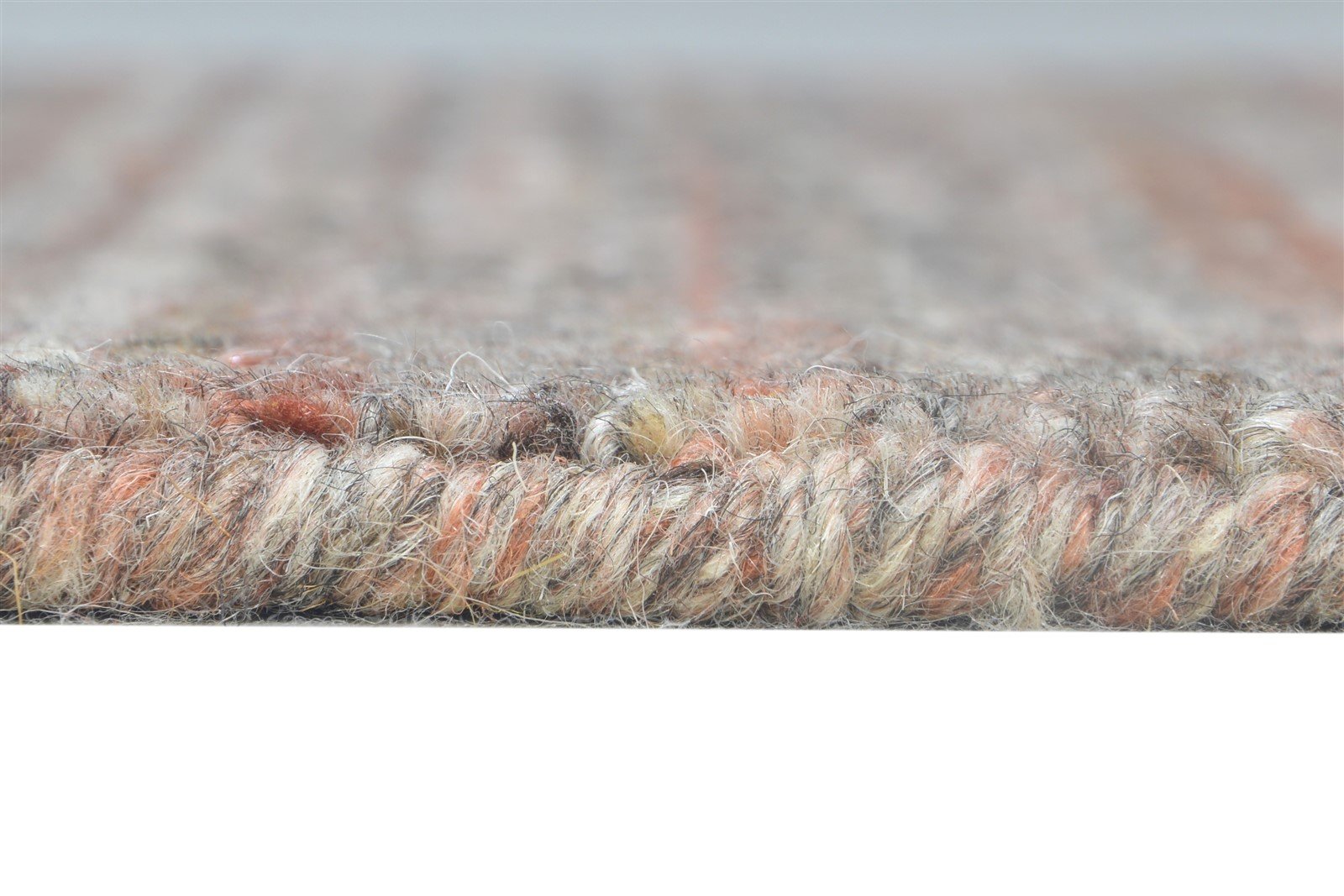 Wool Rust Rug 2' X 3' Modern Handloom Scandinavian Striped Small Carpet 7865134317717