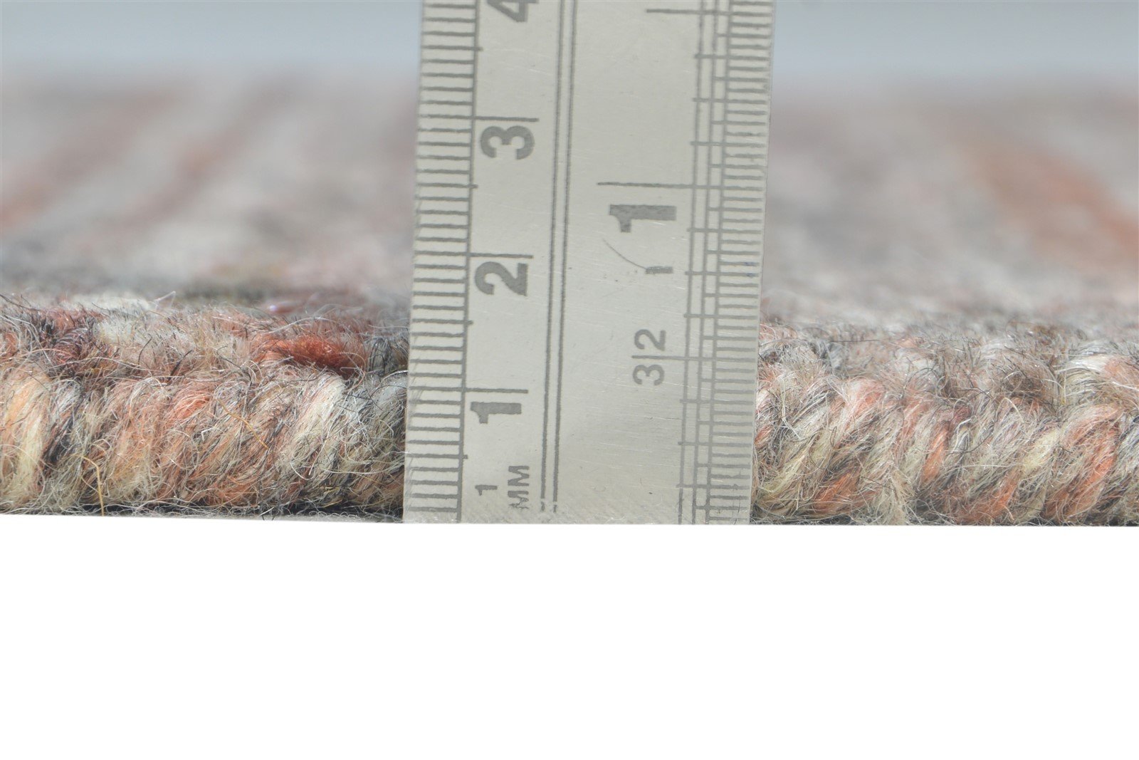Wool Rust Rug 2' X 3' Modern Handloom Scandinavian Striped Small Carpet 7865134317717